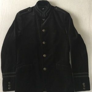 H&M Velvet Blazer Jacket Mens 36R Black Small